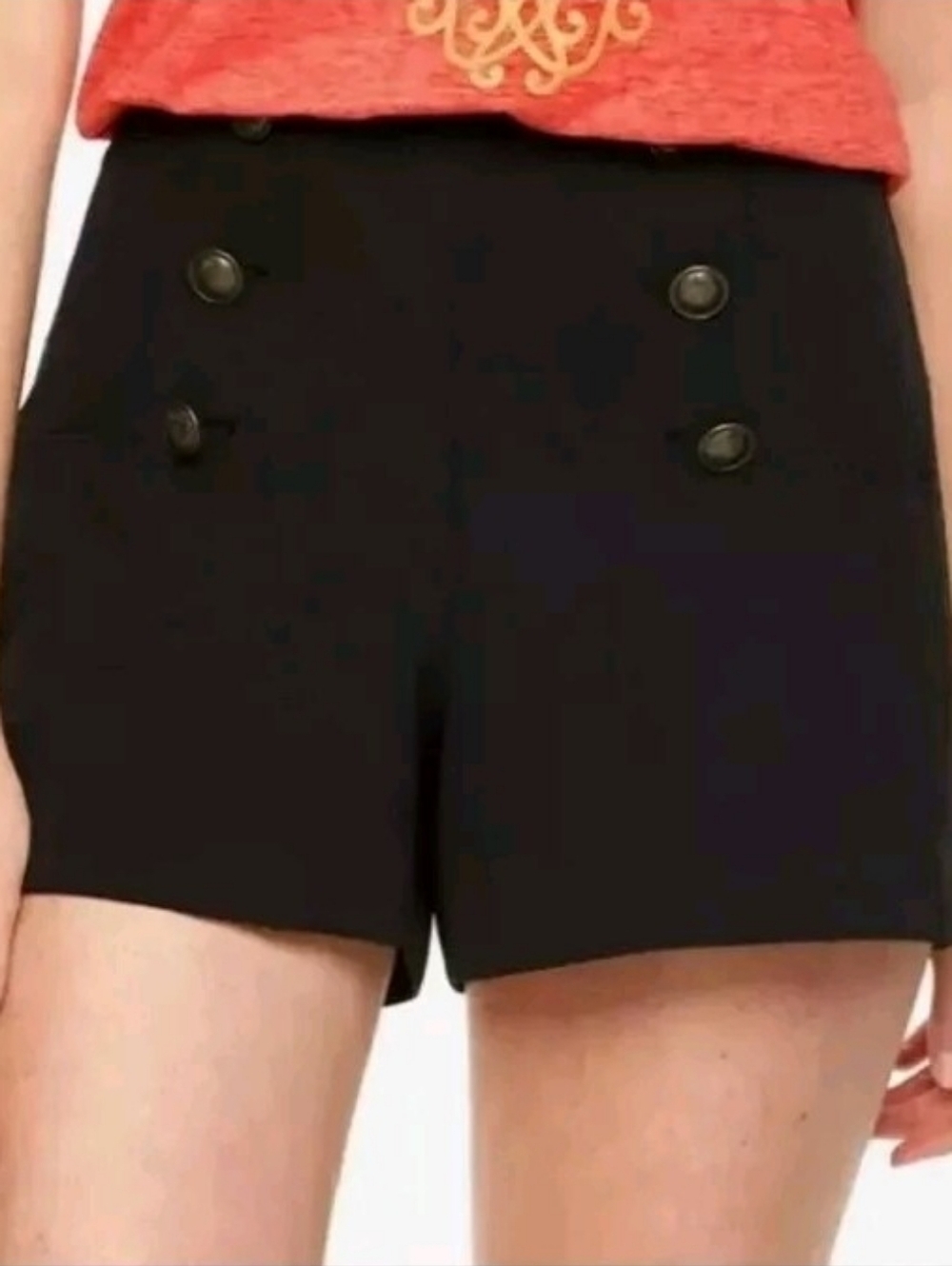 High Waist Black Whimsigoth Pinup Style Sailor Shorts Disney 8
